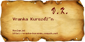 Vranka Kurszán névjegykártya